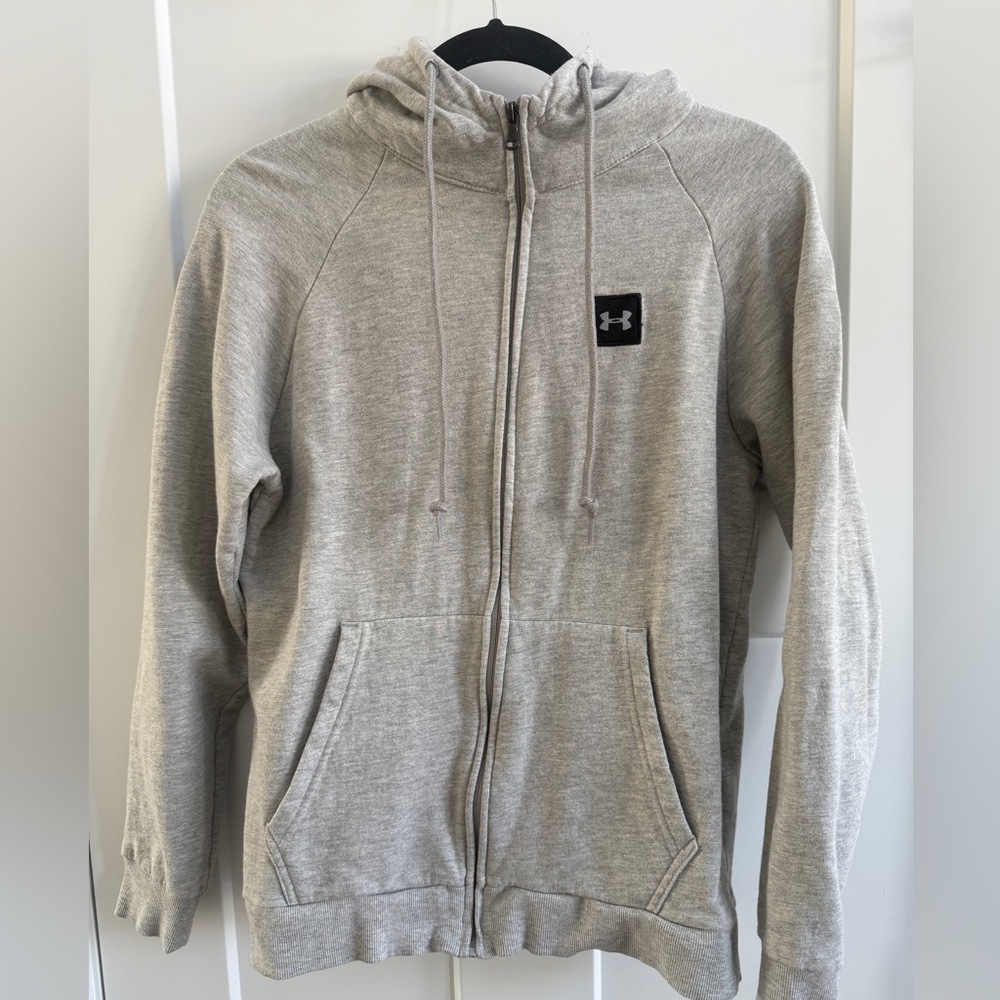 Under Armour Grey Rival Fleece Full Zip Hoodie Mens Size Medium B9